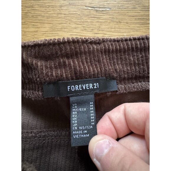 Forever 21 Corduroy Pants Women Size Medium Flared Leg Chocolate Boho Hippie NWT - Picture 9 of 16